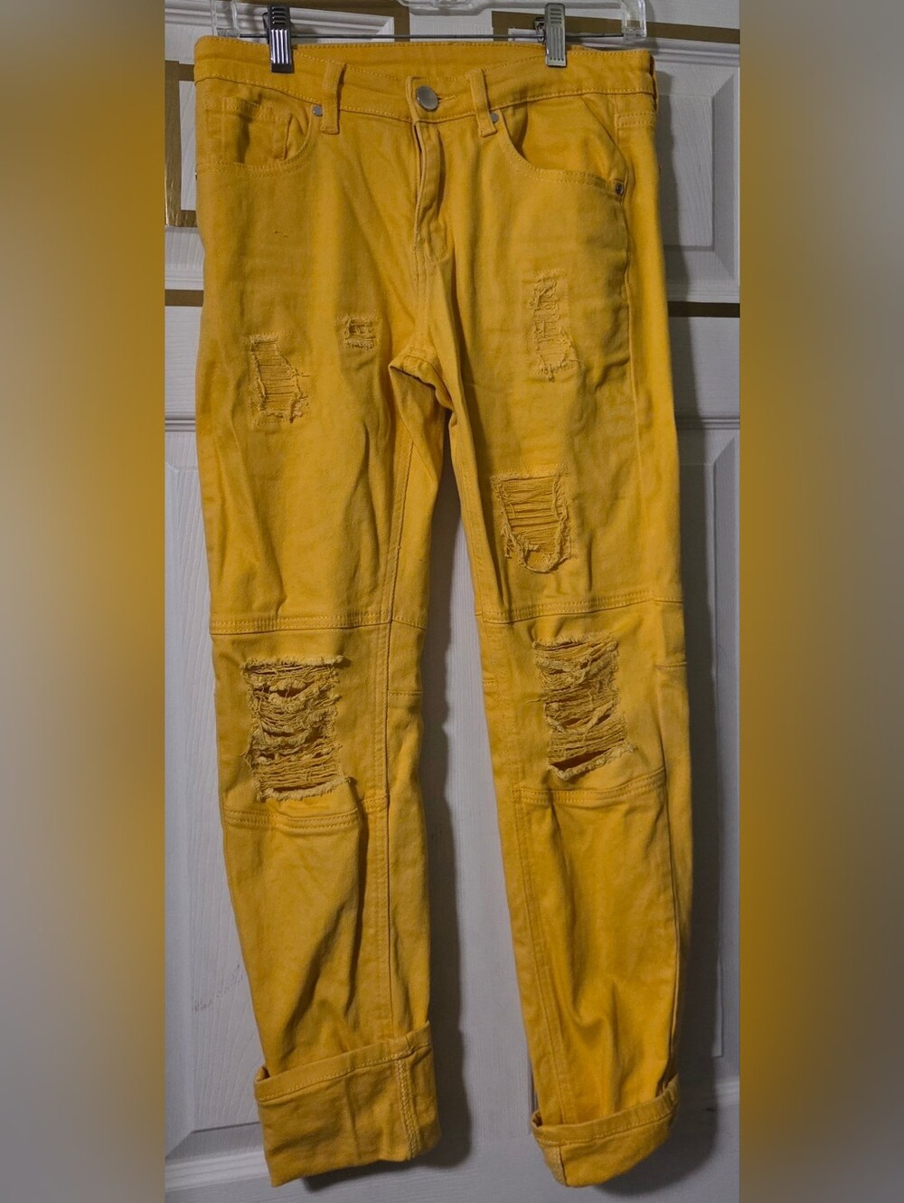 Yellow Distressed Men’s Pants